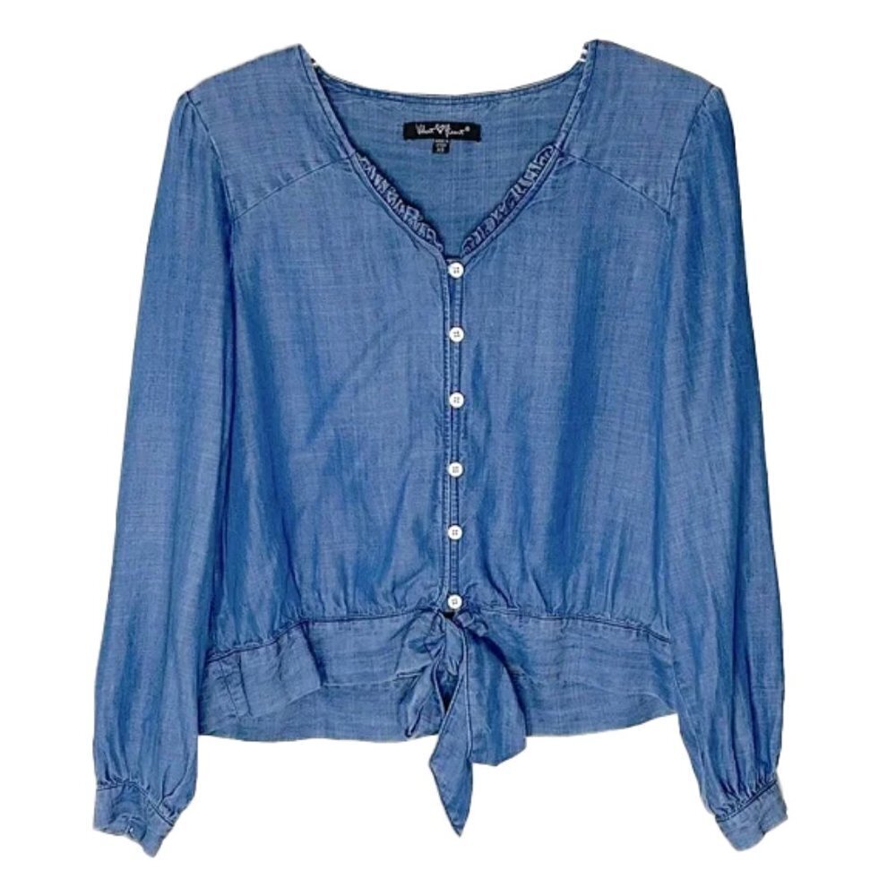 ❤️ VELVET HEART Denim Blue Blouse Size XS